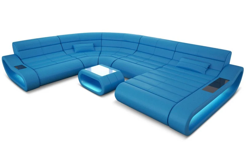 XXL Wohnlandschaft Concept U-Form in Leder