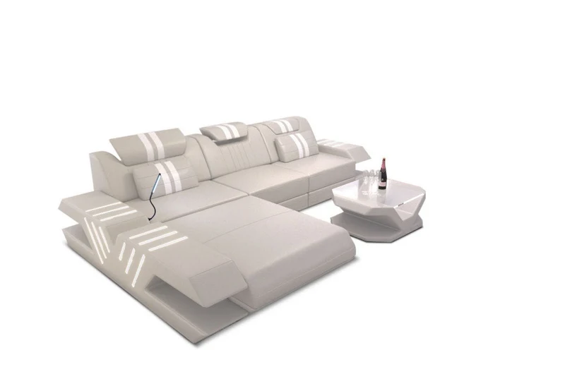 Ecksofa Venedig L-Form aus Leder