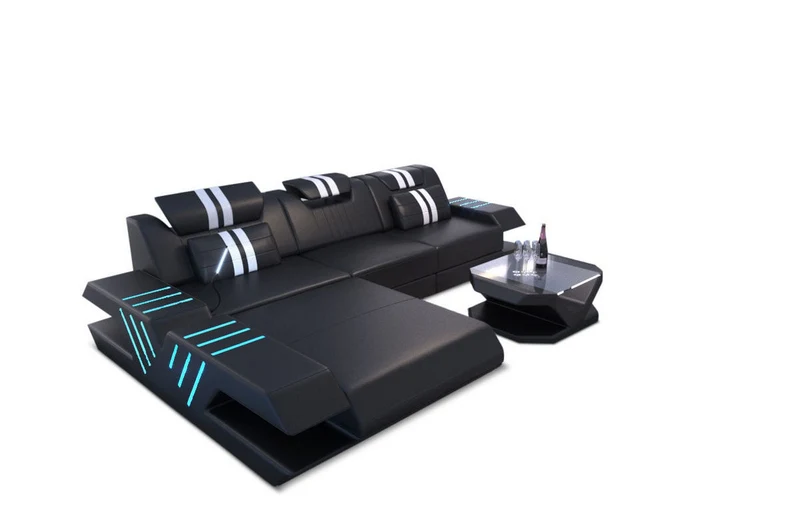 Ecksofa Venedig L-Form aus Leder