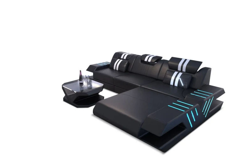 Ecksofa Venedig L-Form aus Leder