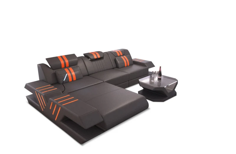 Ecksofa Venedig L-Form aus Leder