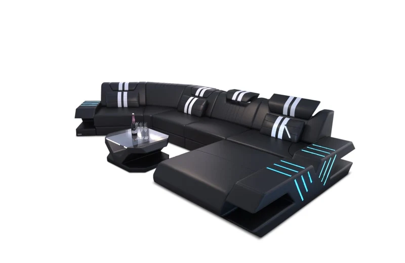 Sofa Venedig C-Form in Leder