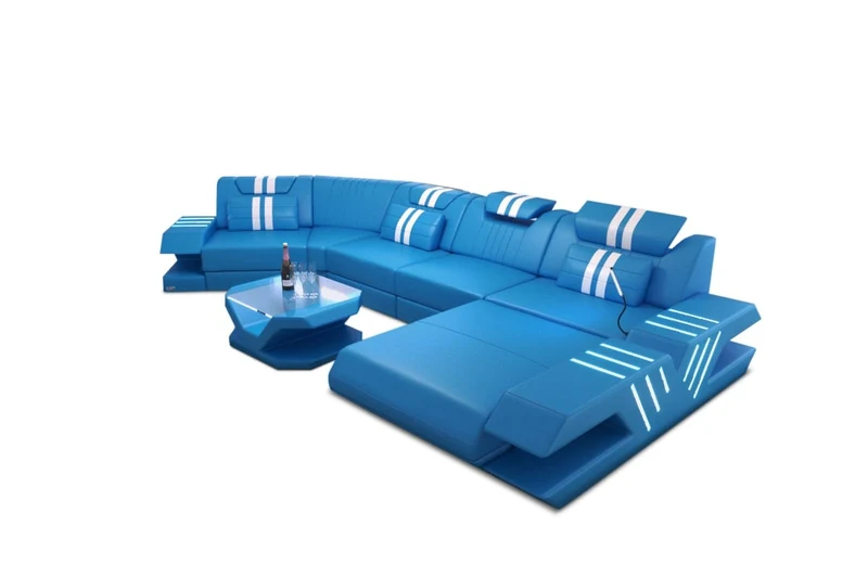 Sofa Venedig C-Form in Leder