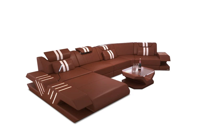 Sofa Venedig C-Form in Leder