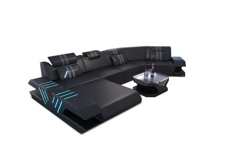 Sofa Venedig C-Form in Leder
