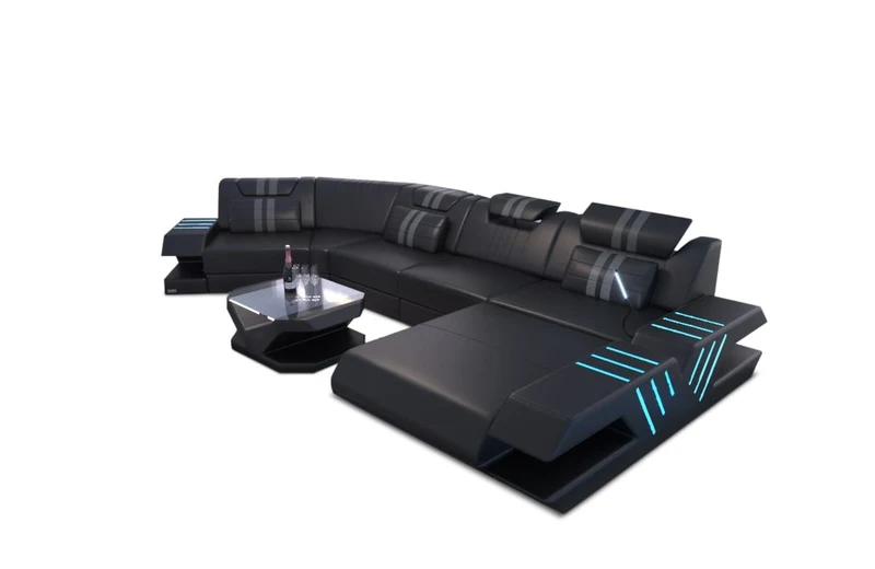 Sofa Venedig C-Form in Leder