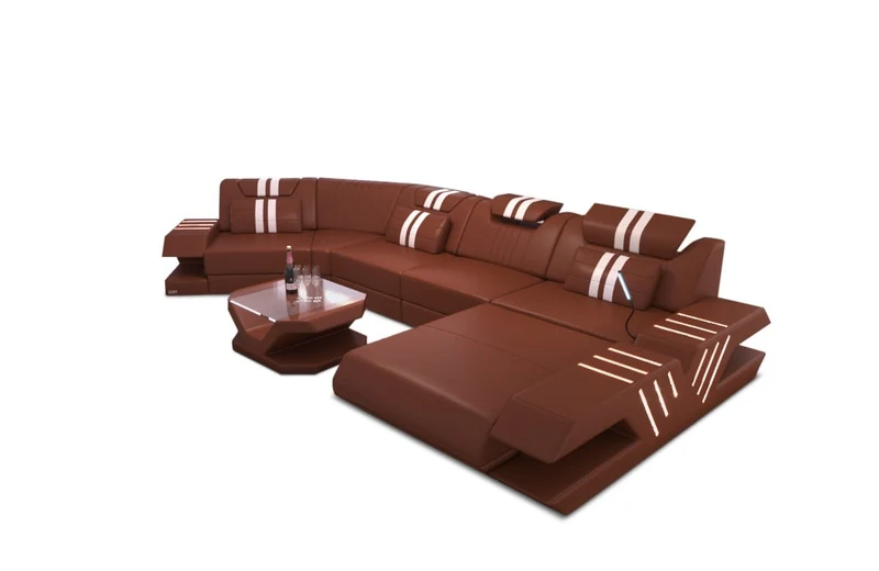Sofa Venedig C-Form in Leder