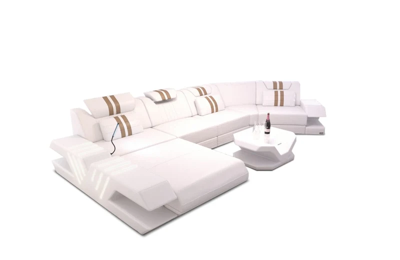 Sofa Venedig C-Form in Leder