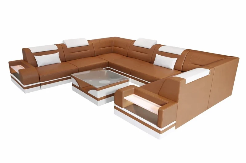 Leder Couch Trivento U-Form