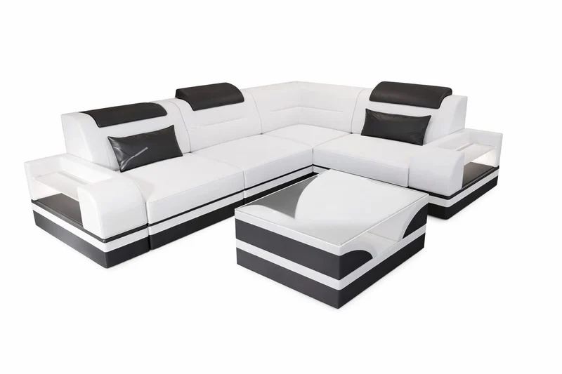 Couch Trivento L-Form in Leder
