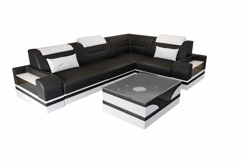 Couch Trivento L-Form in Leder