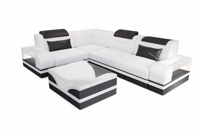 Couch Trivento L-Form in Leder