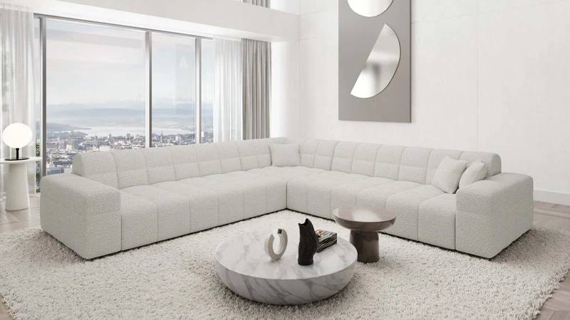 Couch Ibiza L-Form in Stoff