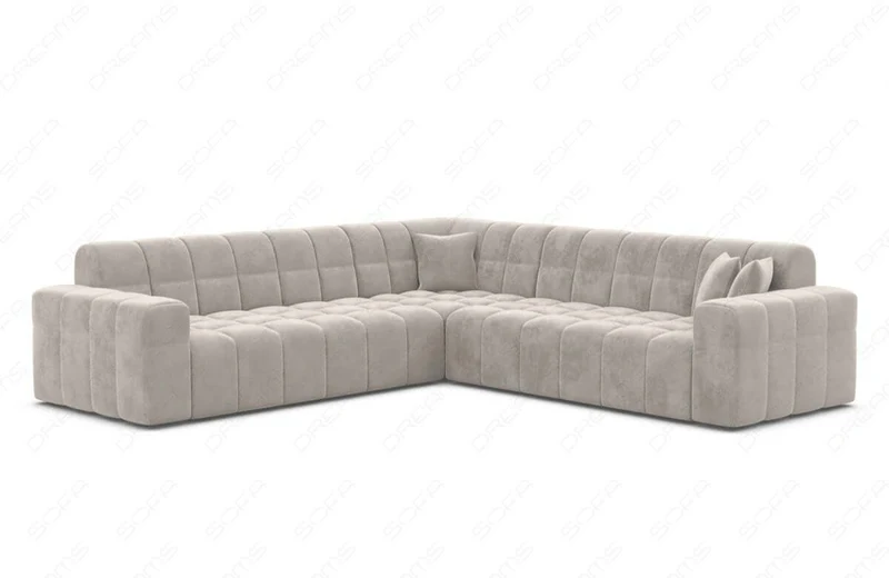 Couch Ibiza L-Form in Stoff