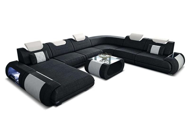 XXL Stoff Wohnlandschaft Rimini U-Form