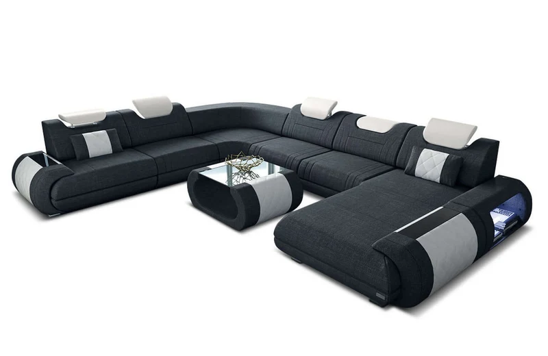 XXL Stoff Wohnlandschaft Rimini U-Form