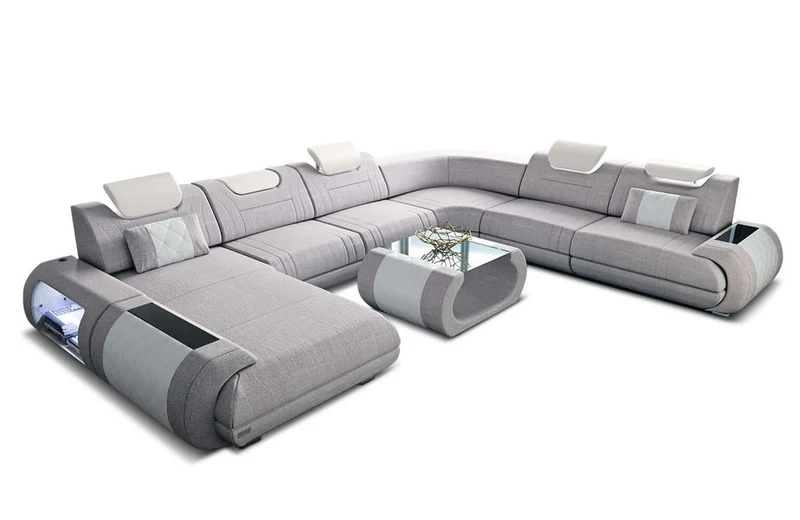 XXL Stoff Wohnlandschaft Rimini U-Form