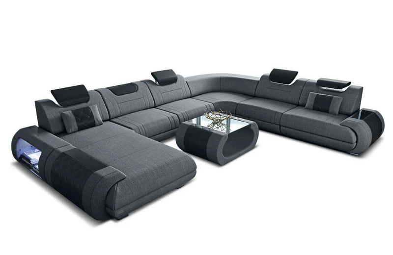 XXL Stoff Wohnlandschaft Rimini U-Form
