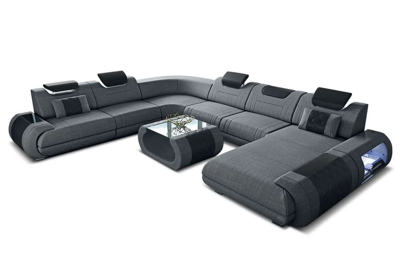 XXL Stoff Wohnlandschaft Rimini U-Form