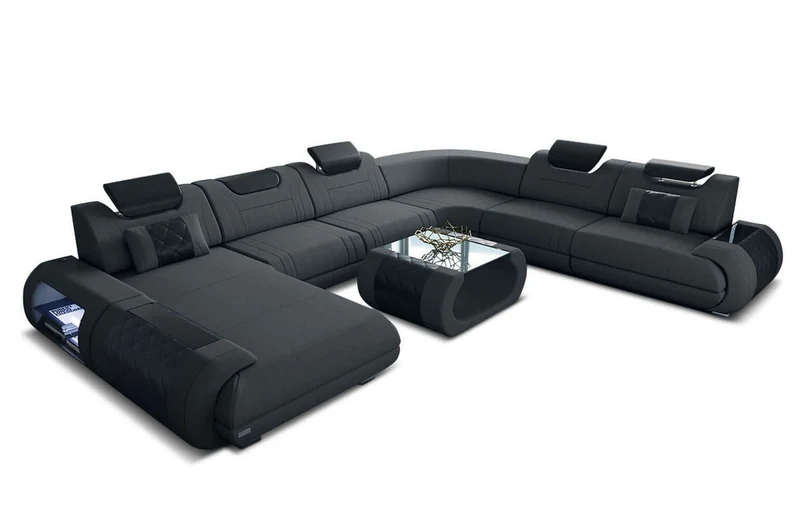 XXL Stoff Wohnlandschaft Rimini U-Form