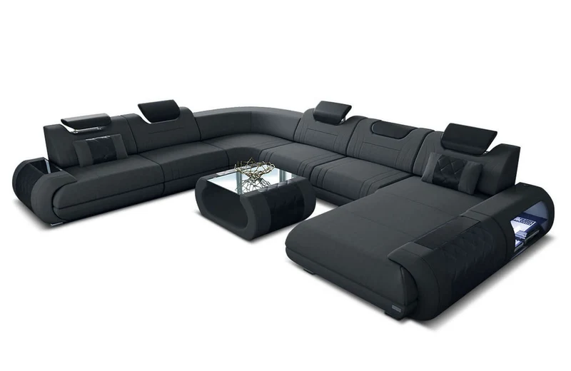 XXL Stoff Wohnlandschaft Rimini U-Form