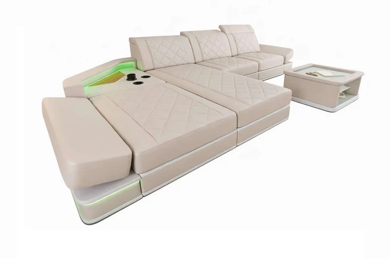 Ecksofa Perugia L-Form aus Leder