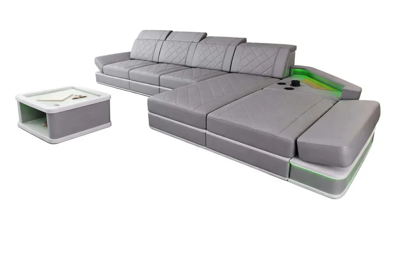 Ecksofa Perugia L-Form aus Leder