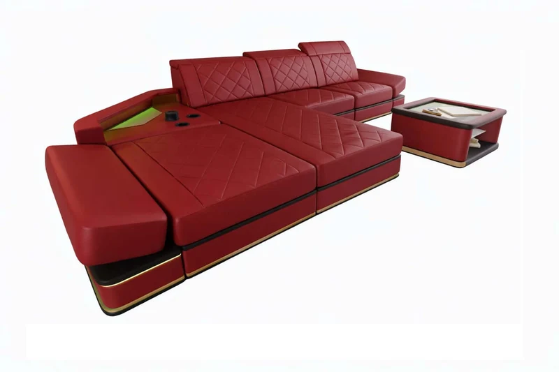 Ecksofa Perugia L-Form aus Leder