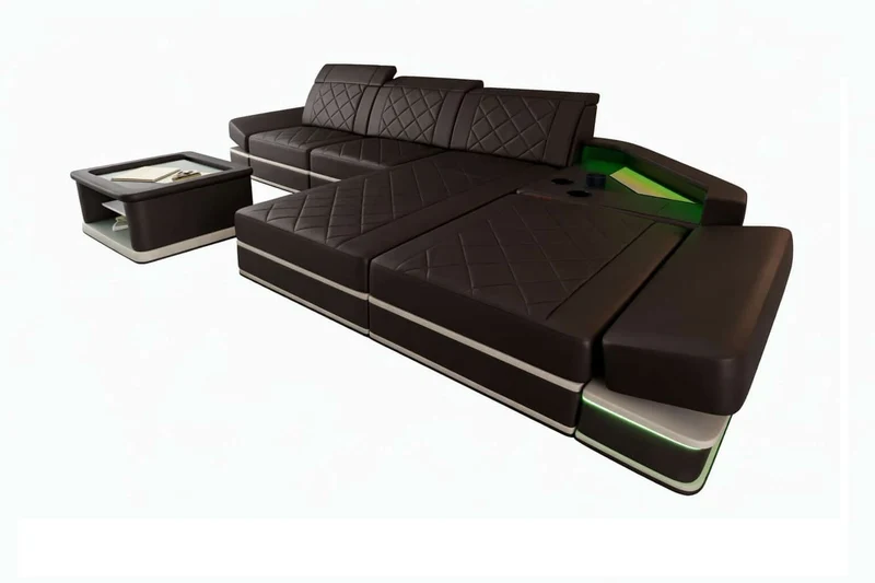 Ecksofa Perugia L-Form aus Leder