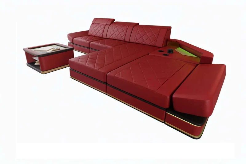 Ecksofa Perugia L-Form aus Leder