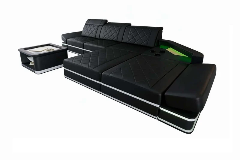 Ecksofa Perugia L-Form aus Leder