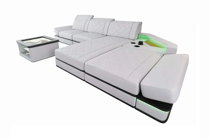 Ecksofa Perugia L-Form aus Leder