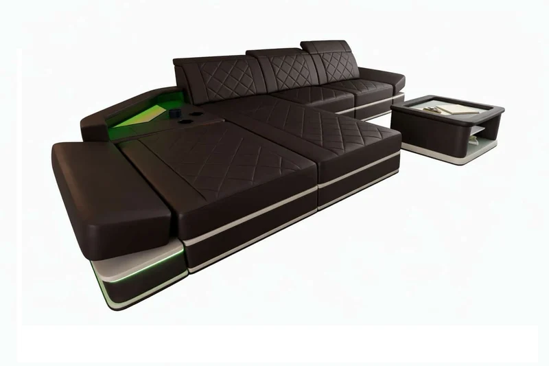 Ecksofa Perugia L-Form aus Leder