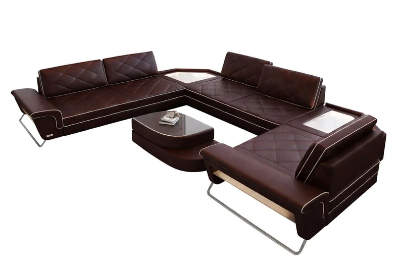 Leder Couch Sepino U-Form