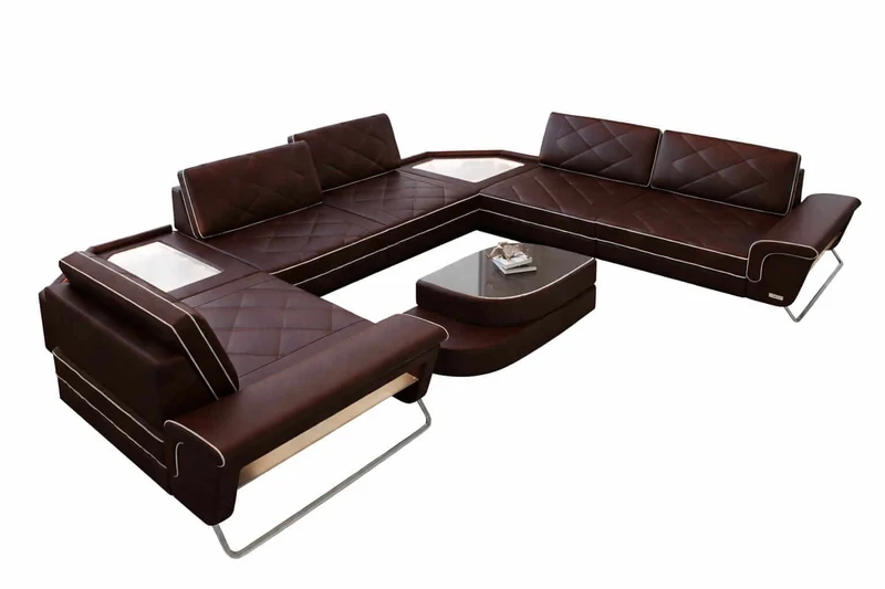 Leder Couch Sepino U-Form