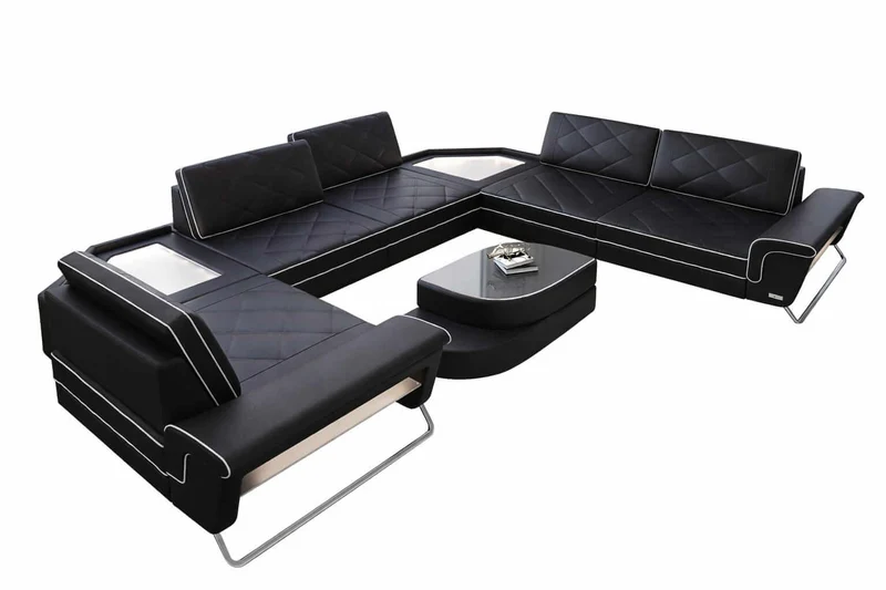 Leder Couch Sepino U-Form