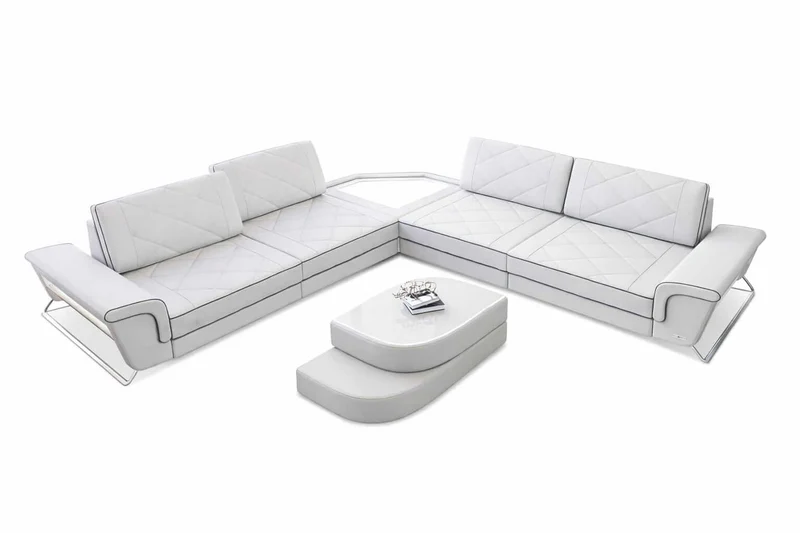 Couch Sepino L-Form in Leder