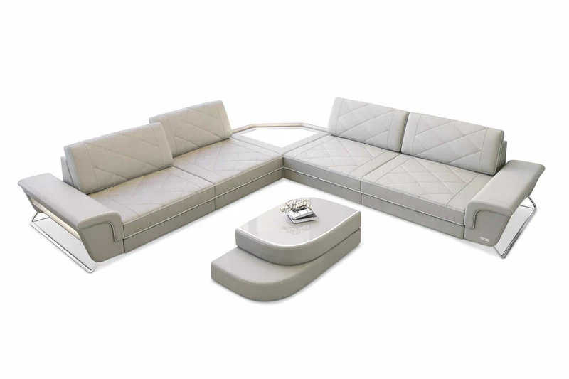 Couch Sepino L-Form in Leder