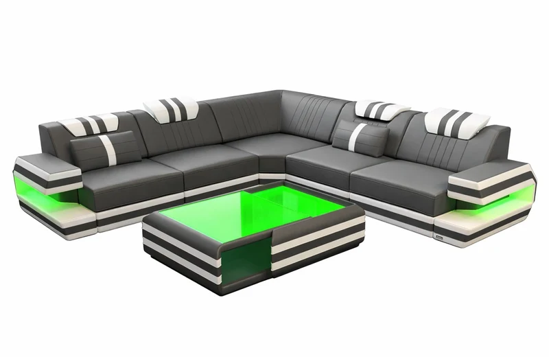 Ecksofa Ragusa Edles L-Form aus Leder