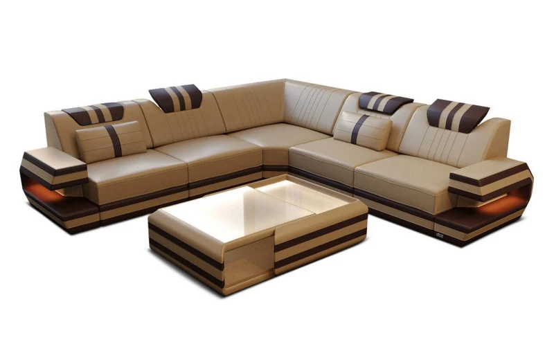 Ecksofa Ragusa Edles L-Form aus Leder