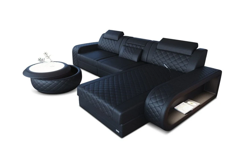Ecksofa Berlin L-Form in Leder