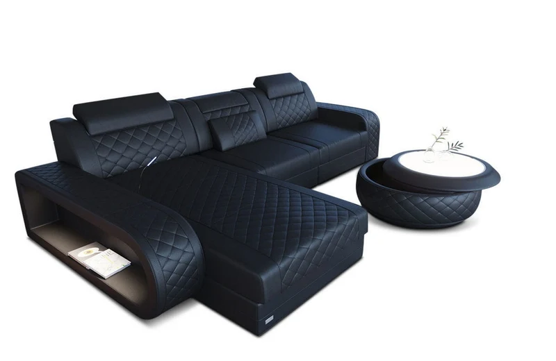 Ecksofa Berlin L-Form in Leder