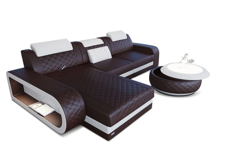 Ecksofa Berlin L-Form in Leder