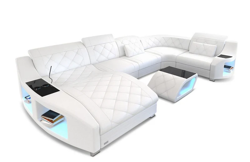 Wohnlandschaft Swing U-Form aus Leder