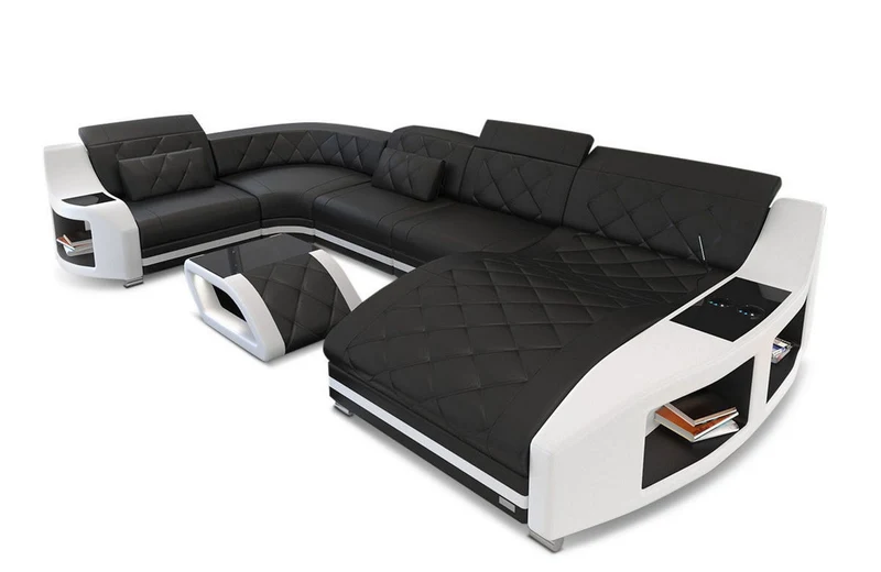 Wohnlandschaft Swing U-Form aus Leder