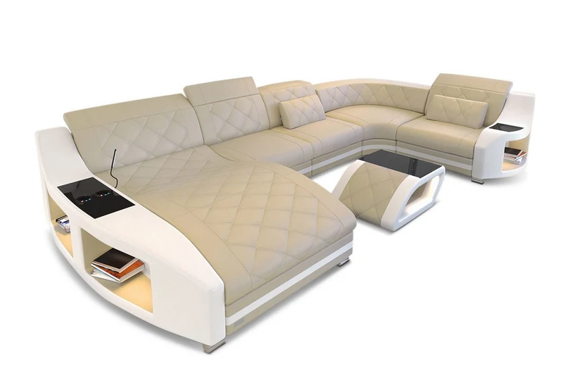 Wohnlandschaft Swing U-Form aus Leder