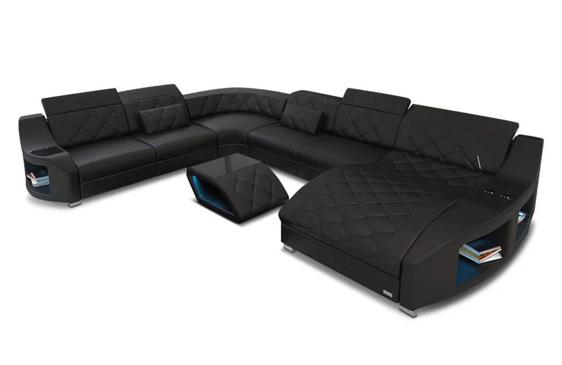 XXL Wohnlandschaft Swing U-Form aus Leder