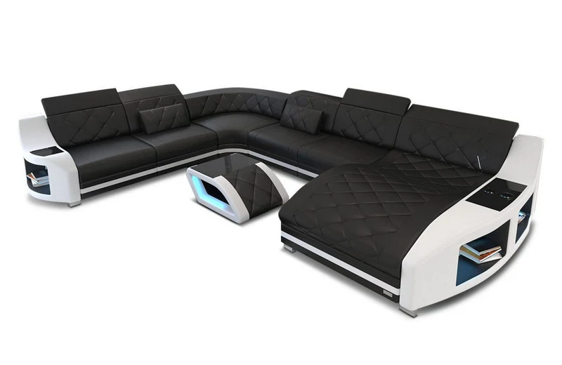 XXL Wohnlandschaft Swing U-Form aus Leder
