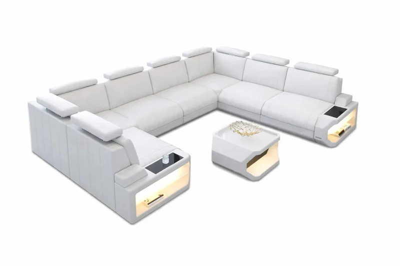 Designsofa Siena U-Form aus Leder