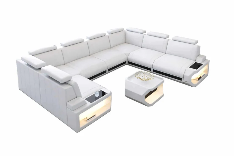 Designsofa Siena U-Form aus Leder